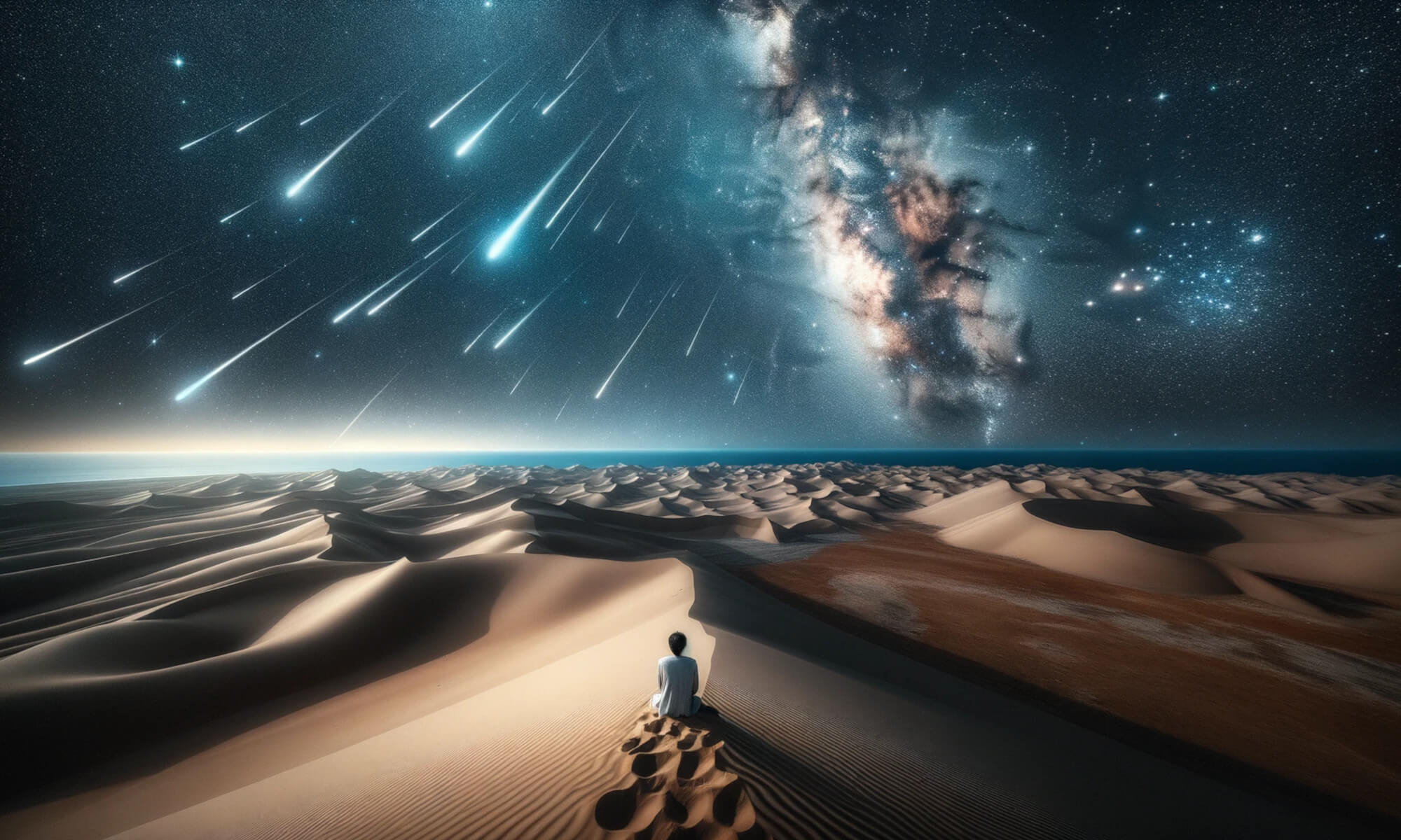 Zdjęcie główne, sny, kosmos, pustynia, chłopak
